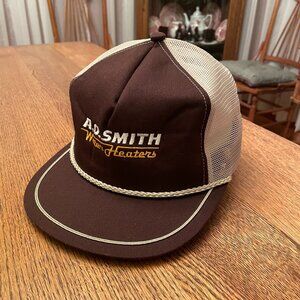 Men's A.O. Smith Water Heaters Brown/Cream Snapback Mesh Back Trucker Hat Cap
